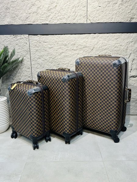 شنط سفر 3 قطع Louis Vuitton بني مربعات